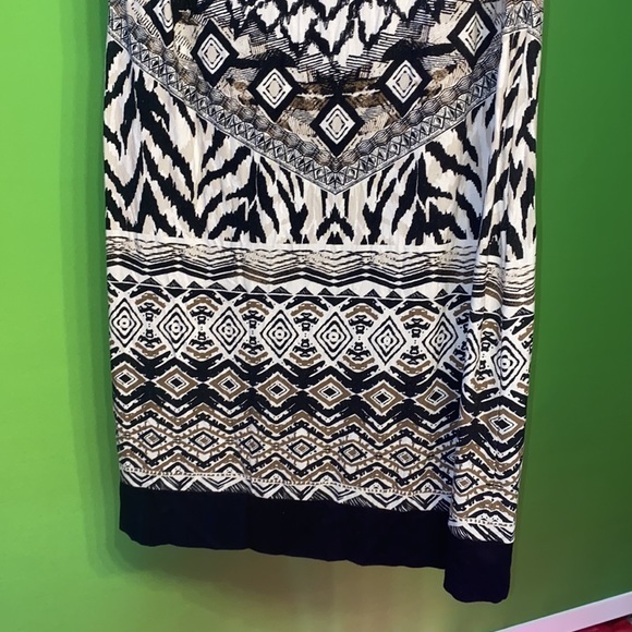 Ladies BoHo Olsen Europe Dress White black design size L 14 great shape long - Picture 5 of 6